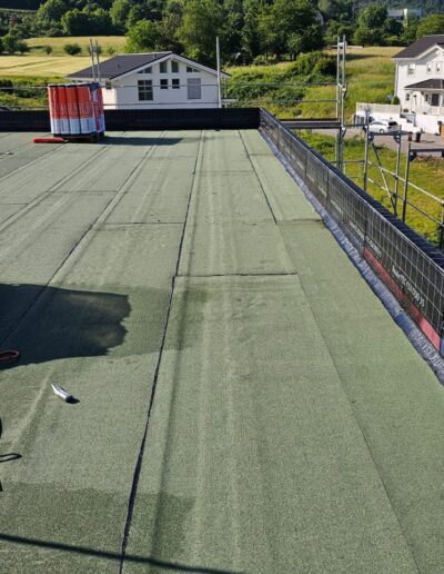 Grüner Flachdach mit Aussicht auf Landschaft